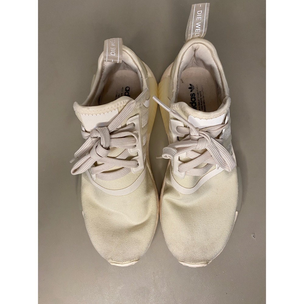 Adidas NMD_R1 V2 Women 7 Wonder White Sand Cream Sneakers Running Shoes - Picture 3 of 13